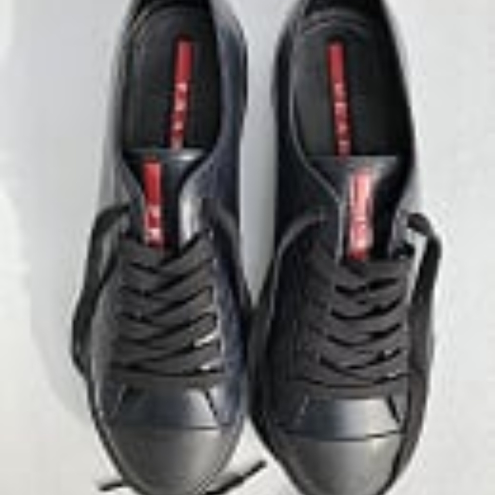 Prada Men's Black Leather Sneaker Size 7 New
